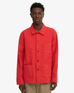 Organic Workwear Jacket - Red Tangerine