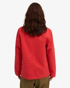Organic Workwear Jacket - Red Tangerine