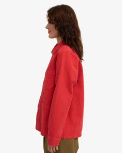 Organic Workwear Jacket - Red Tangerine