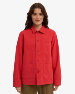 Organic Workwear Jacket - Red Tangerine