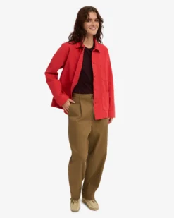Organic Workwear Jacket - Red Tangerine