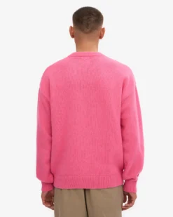 Oversized Merino Wool Crew - Bubblegum Pink