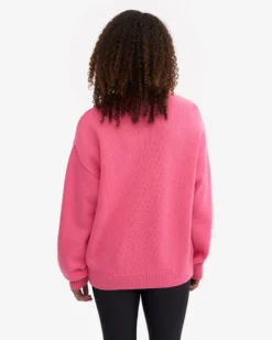 Oversized Merino Wool Crew - Bubblegum Pink