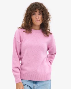 Oversized Merino Wool Crew - Cherry Blossom