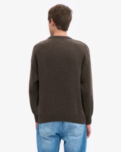 Oversized Merino Wool Crew - Coffee Brown