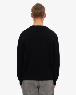Oversized Merino Wool Crew - Deep Black