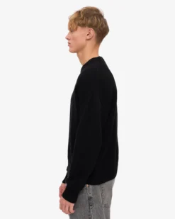 Oversized Merino Wool Crew - Deep Black
