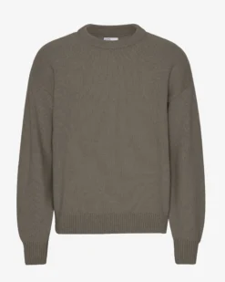 Oversized Merino Wool Crew - Dusty Olive