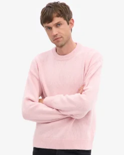 Oversized Merino Wool Crew - Faded Pink