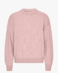 Oversized Merino Wool Crew - Faded Pink