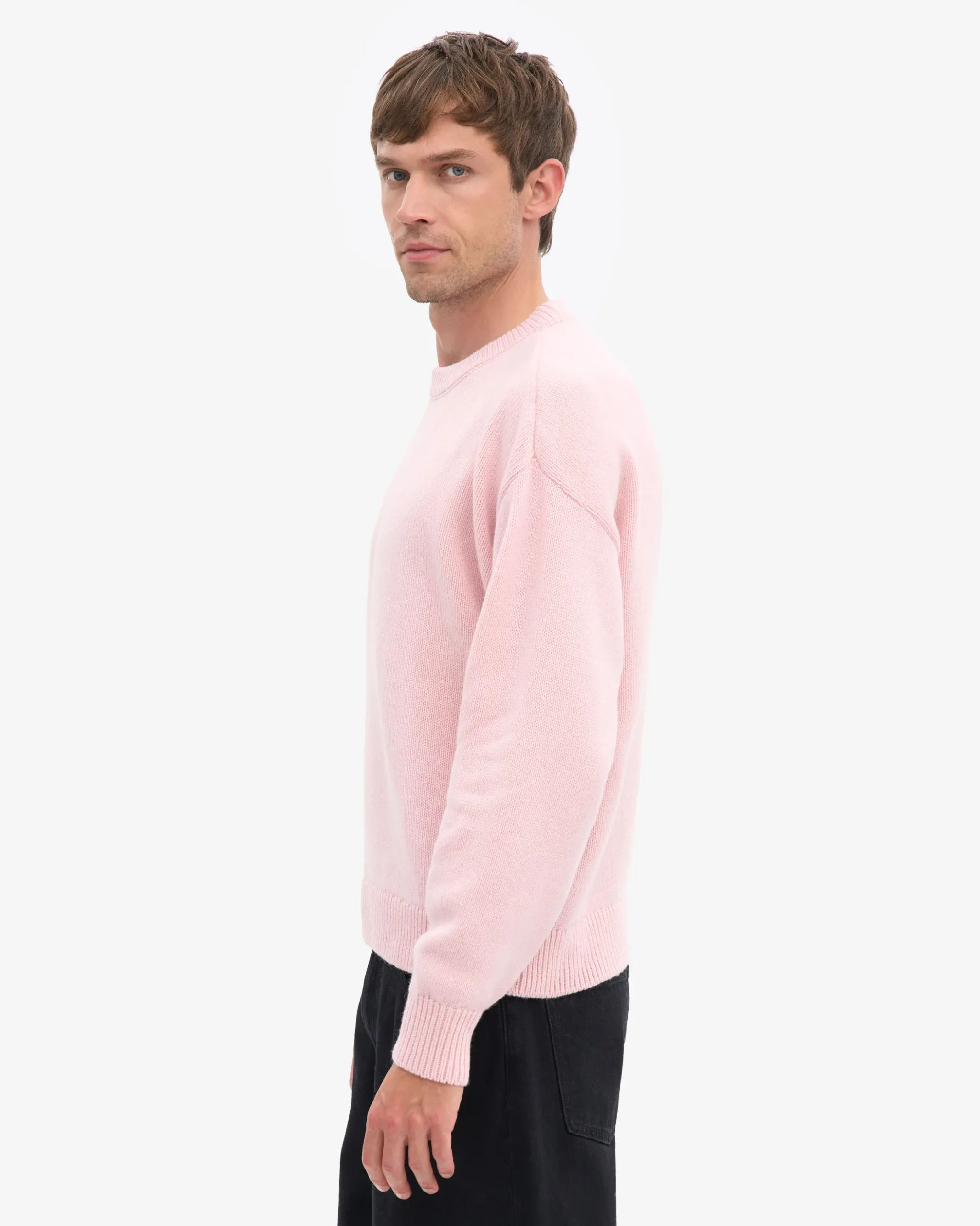 Oversized Merino Wool Crew - Faded Pink