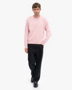 Oversized Merino Wool Crew - Faded Pink