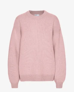 Oversized Merino Wool Crew - Faded Pink