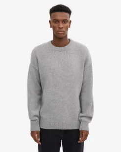 Oversized Merino Wool Crew - Heather Grey