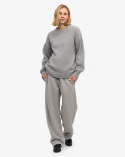 Oversized Merino Wool Crew - Heather Grey