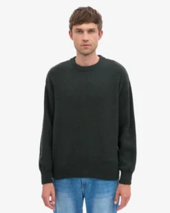 Oversized Merino Wool Crew - Hunter Green