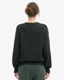Oversized Merino Wool Crew - Hunter Green