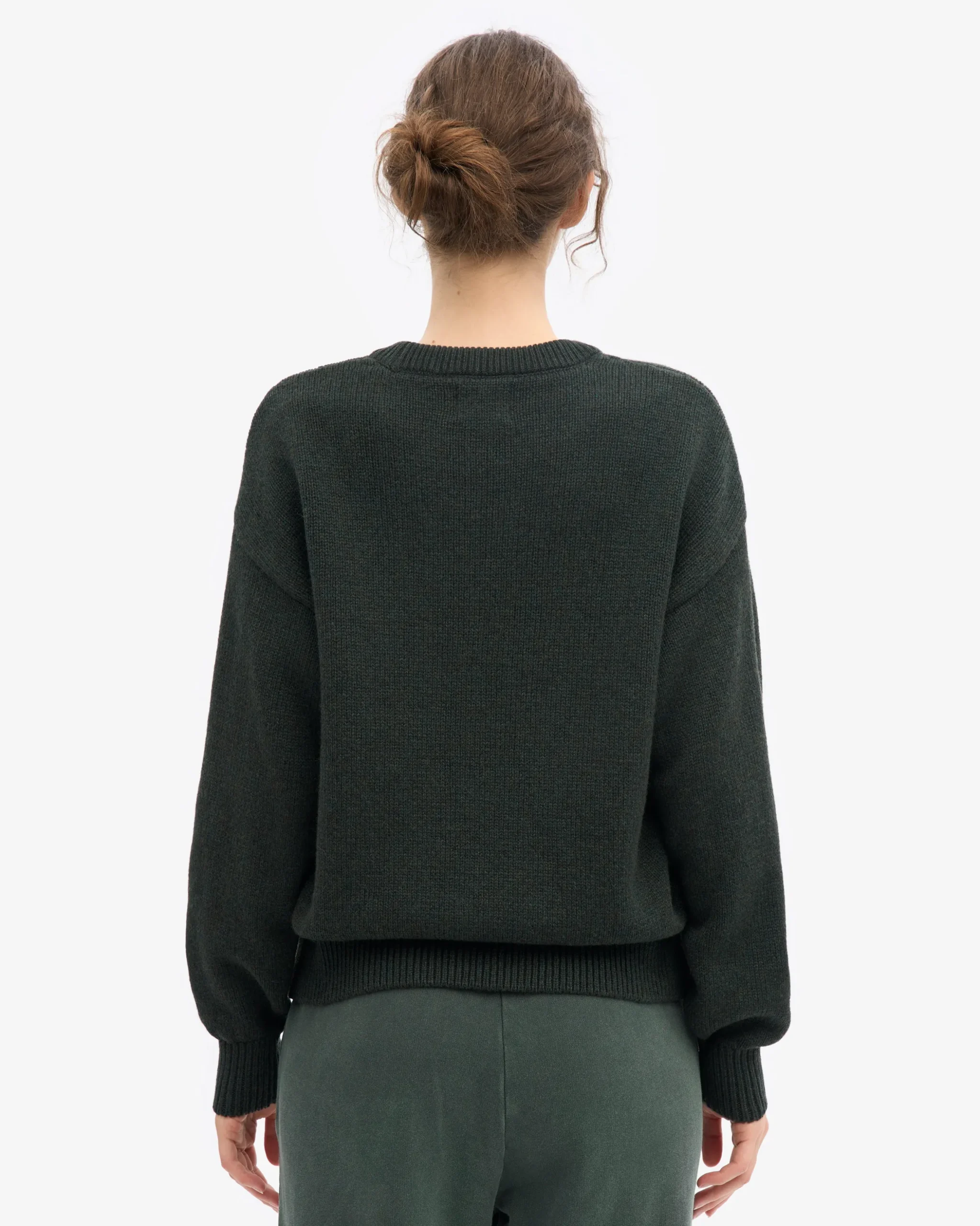 Oversized Merino Wool Crew - Hunter Green
