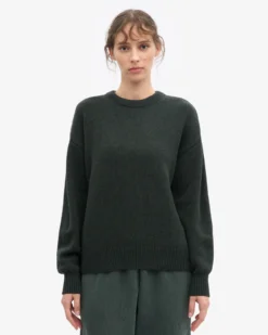 Oversized Merino Wool Crew - Hunter Green