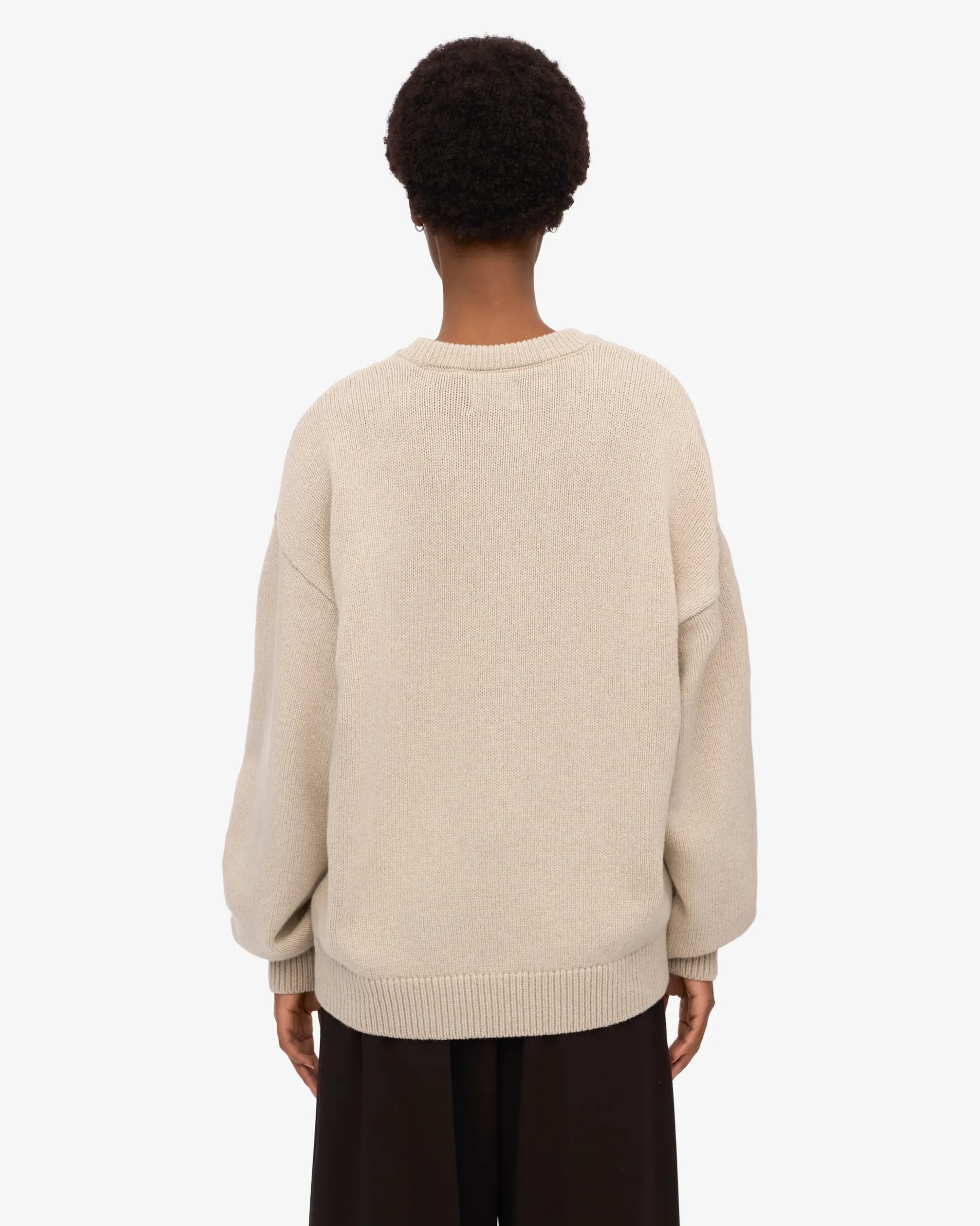 Oversized Merino Wool Crew - Ivory White