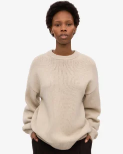 Oversized Merino Wool Crew - Ivory White