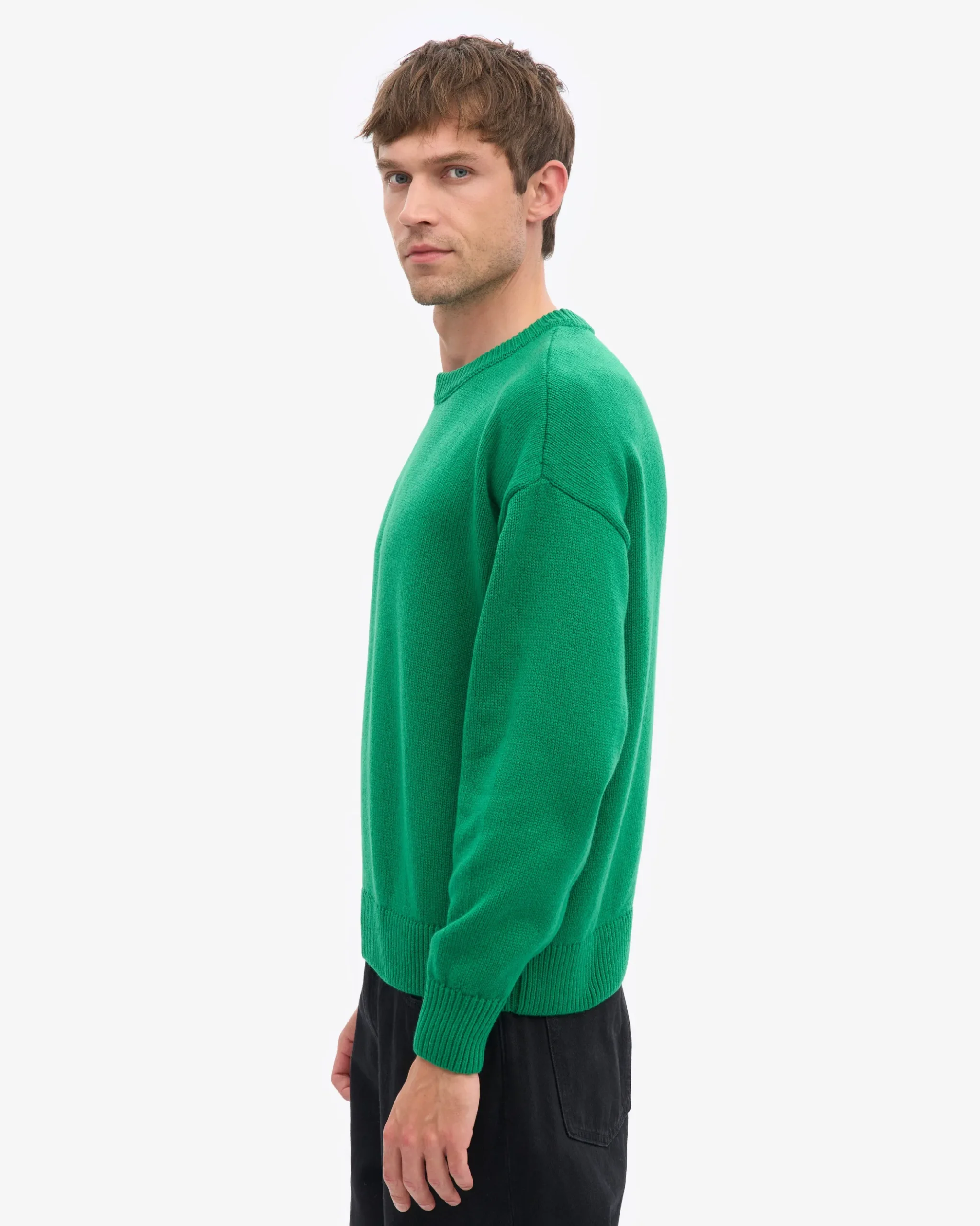 Oversized Merino Wool Crew - Kelly Green