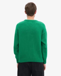Oversized Merino Wool Crew - Kelly Green