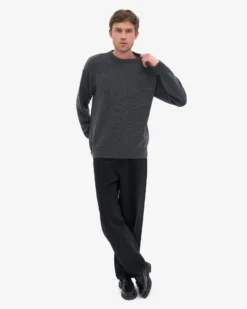 Oversized Merino Wool Crew - Lava Grey