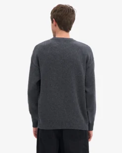 Oversized Merino Wool Crew - Lava Grey