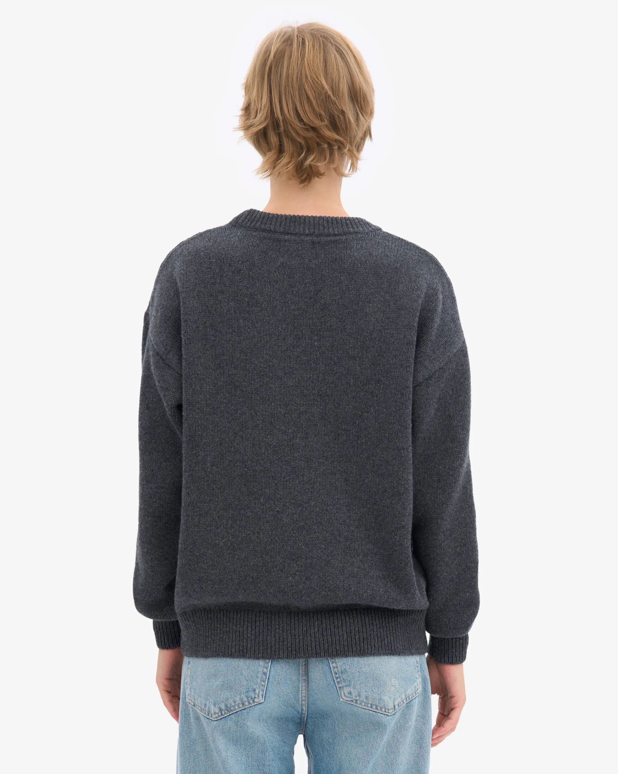Oversized Merino Wool Crew - Lava Grey