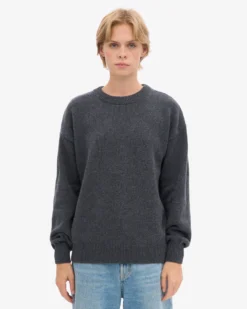 Oversized Merino Wool Crew - Lava Grey