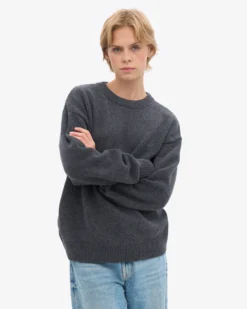 Oversized Merino Wool Crew - Lava Grey