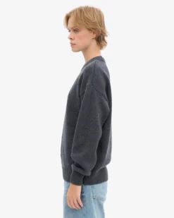 Oversized Merino Wool Crew - Lava Grey