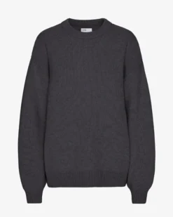 Oversized Merino Wool Crew - Lava Grey