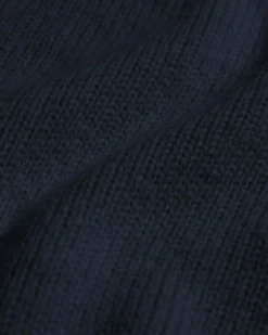 Oversized Merino Wool Crew - Navy Blue