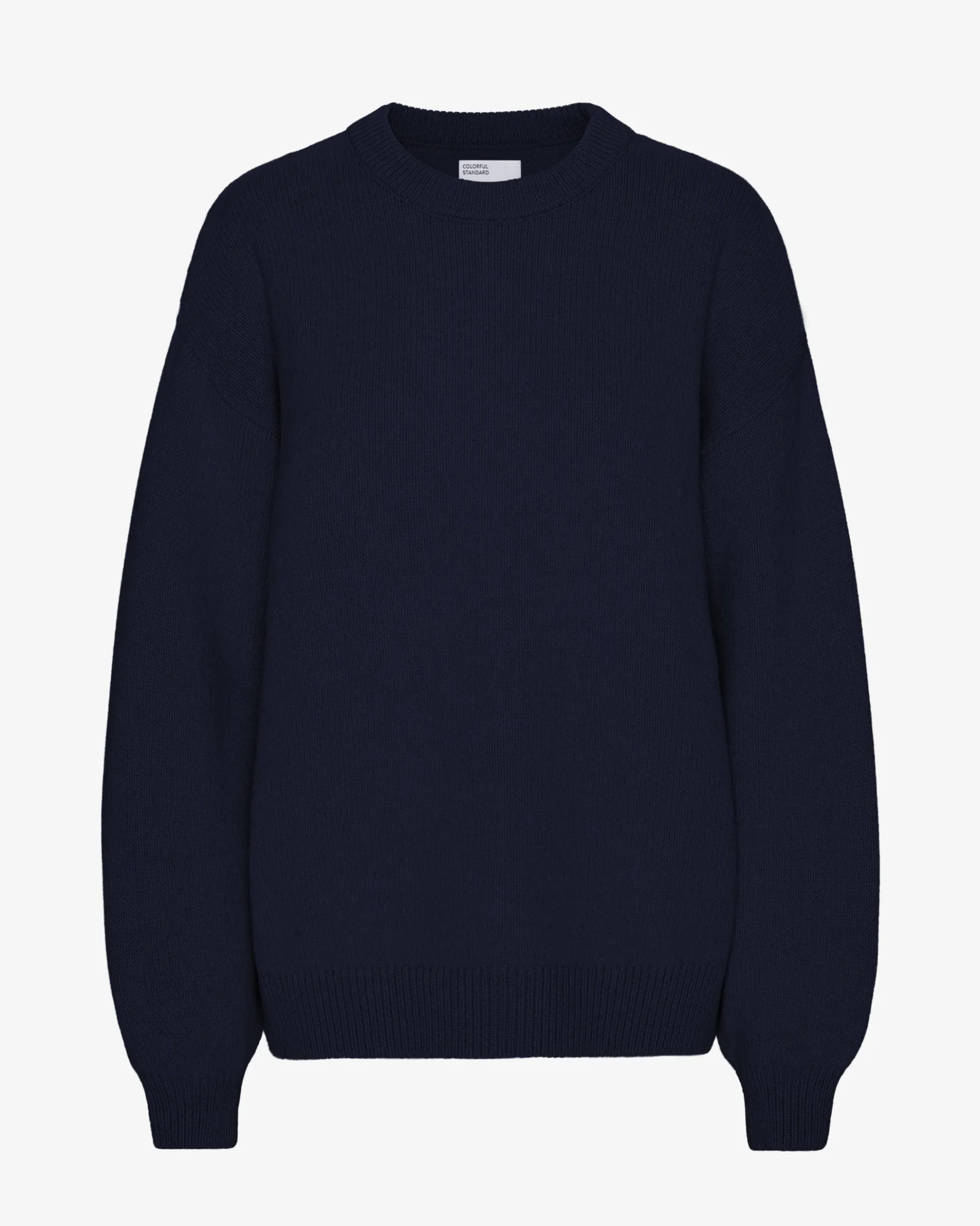 Oversized Merino Wool Crew - Navy Blue