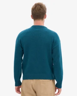 Oversized Merino Wool Crew - Ocean Green