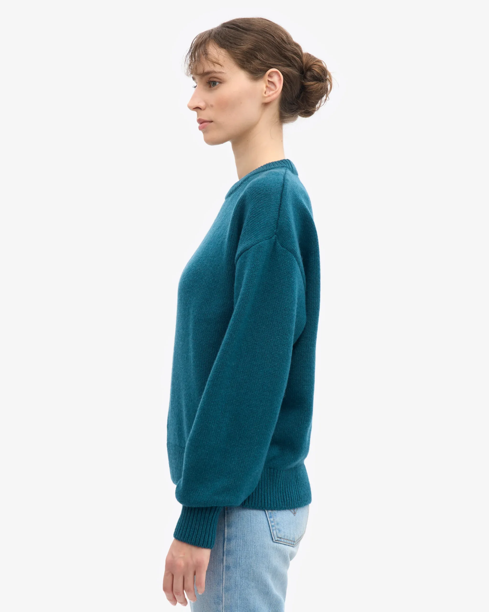 Oversized Merino Wool Crew - Ocean Green