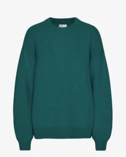 Oversized Merino Wool Crew - Ocean Green