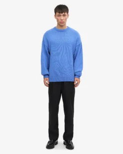 Oversized Merino Wool Crew - Pacific Blue