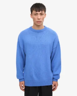 Oversized Merino Wool Crew - Pacific Blue