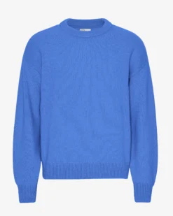 Oversized Merino Wool Crew - Pacific Blue