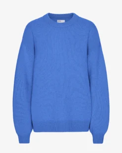 Oversized Merino Wool Crew - Pacific Blue