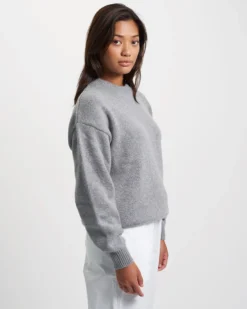 Oversized Merino Wool Crew - Scarlet Red