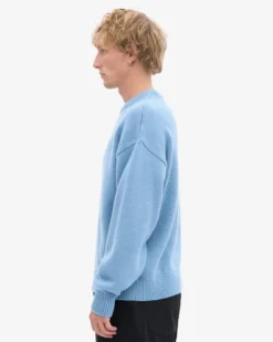 Oversized Merino Wool Crew - Seaside Blue