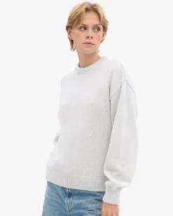 Oversized Merino Wool Crew - Snow Melange