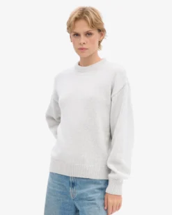 Oversized Merino Wool Crew - Snow Melange