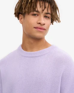 Oversized Merino Wool Crew - Soft Lavender