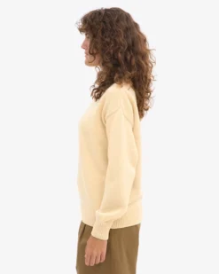 Oversized Merino Wool Crew - Soft Yellow