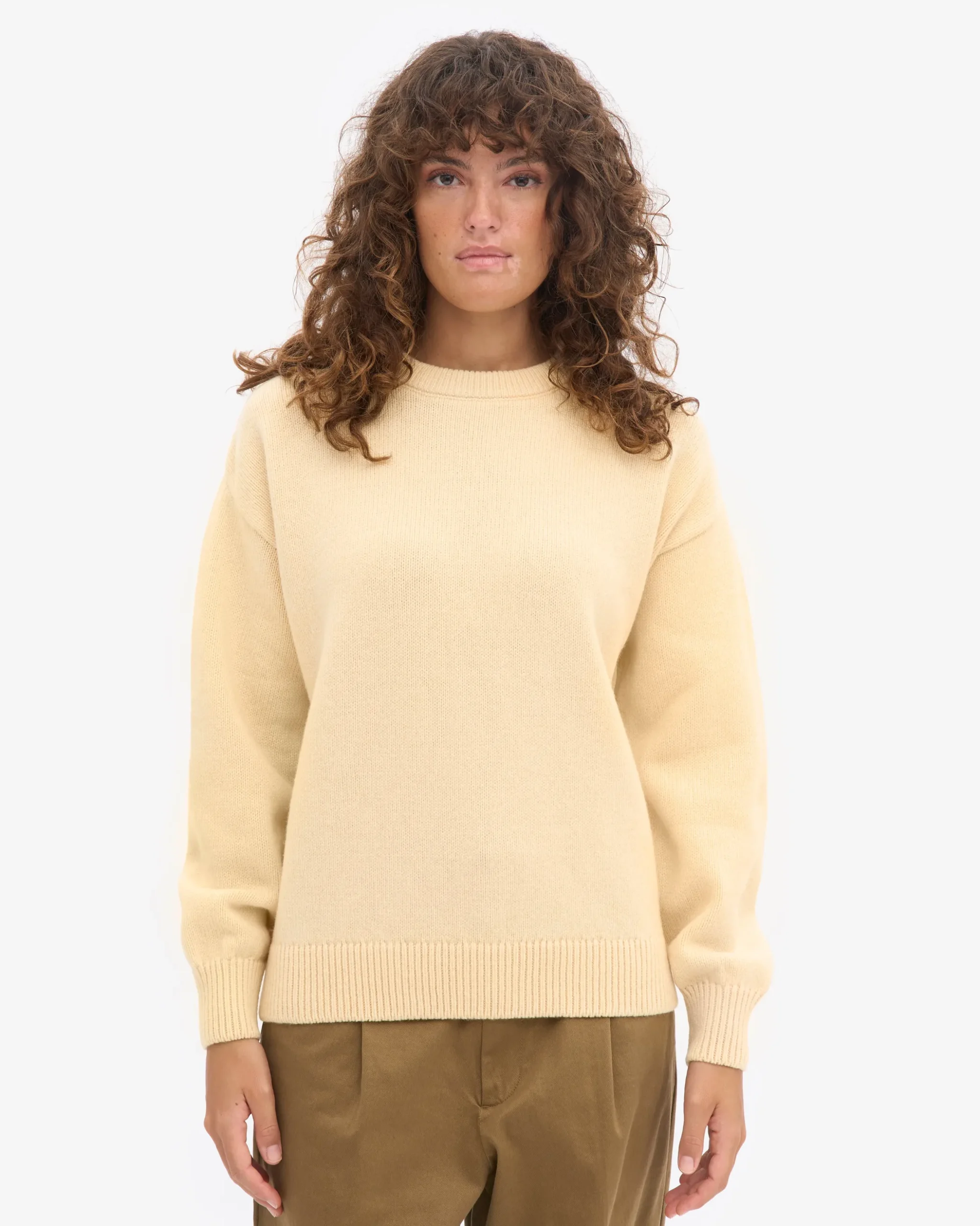 Oversized Merino Wool Crew - Soft Yellow